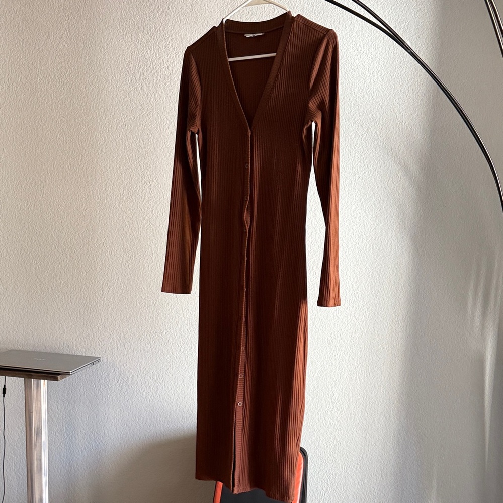 Bar III Rust Long Sleeve Dress